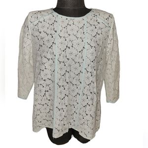 De Collection Embroidery Lace Blouse sz L